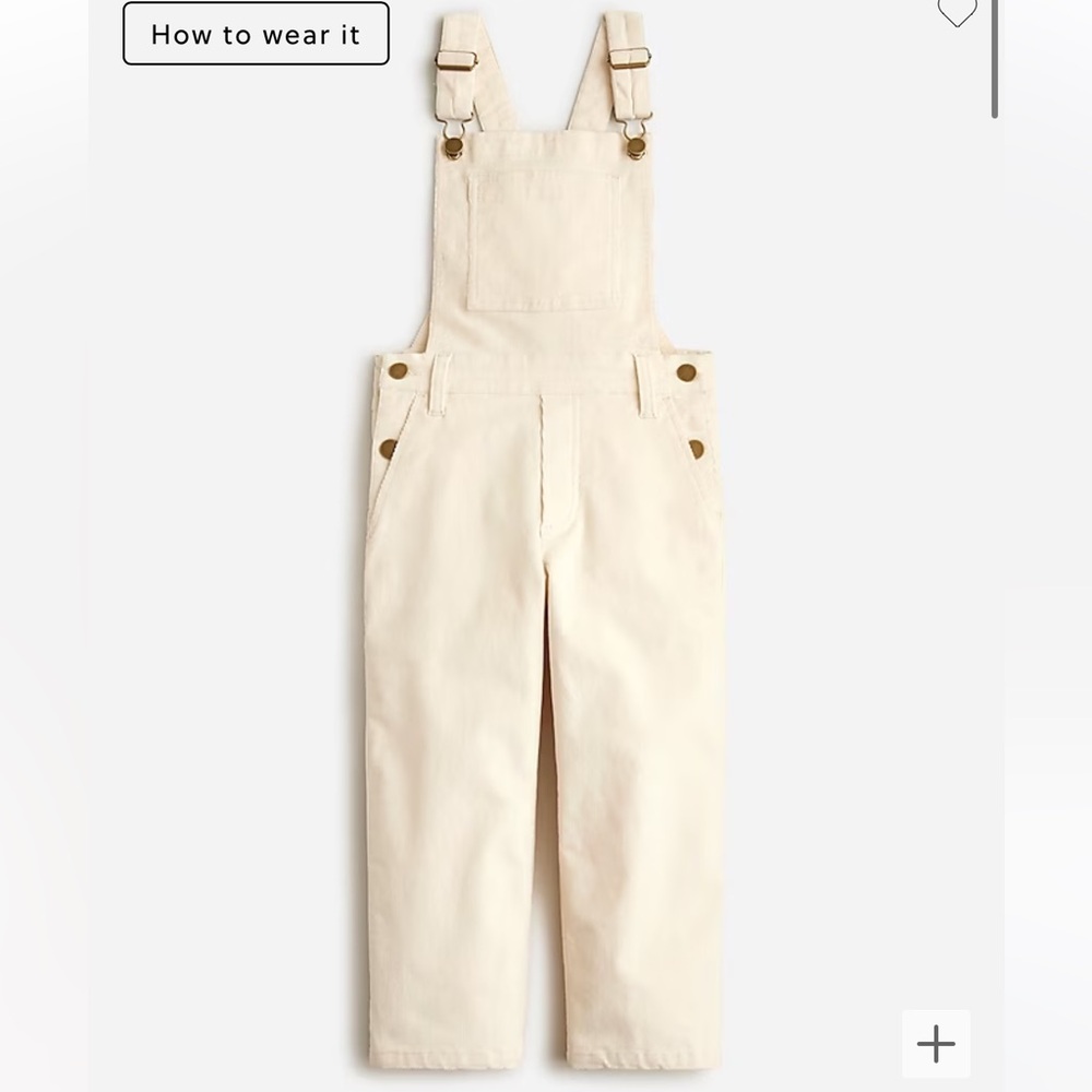 J Crew Crewcuts Girls Straightleg Corderoy Overalls, NWOT